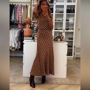 ZARA POLKA DOT MIDI DRESS